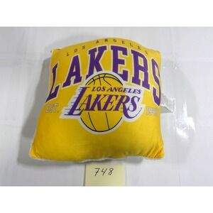 NBA Los Angeles Lakers Throw Pillow Unisex OS Yellow Excellent Sherpa Back 1948